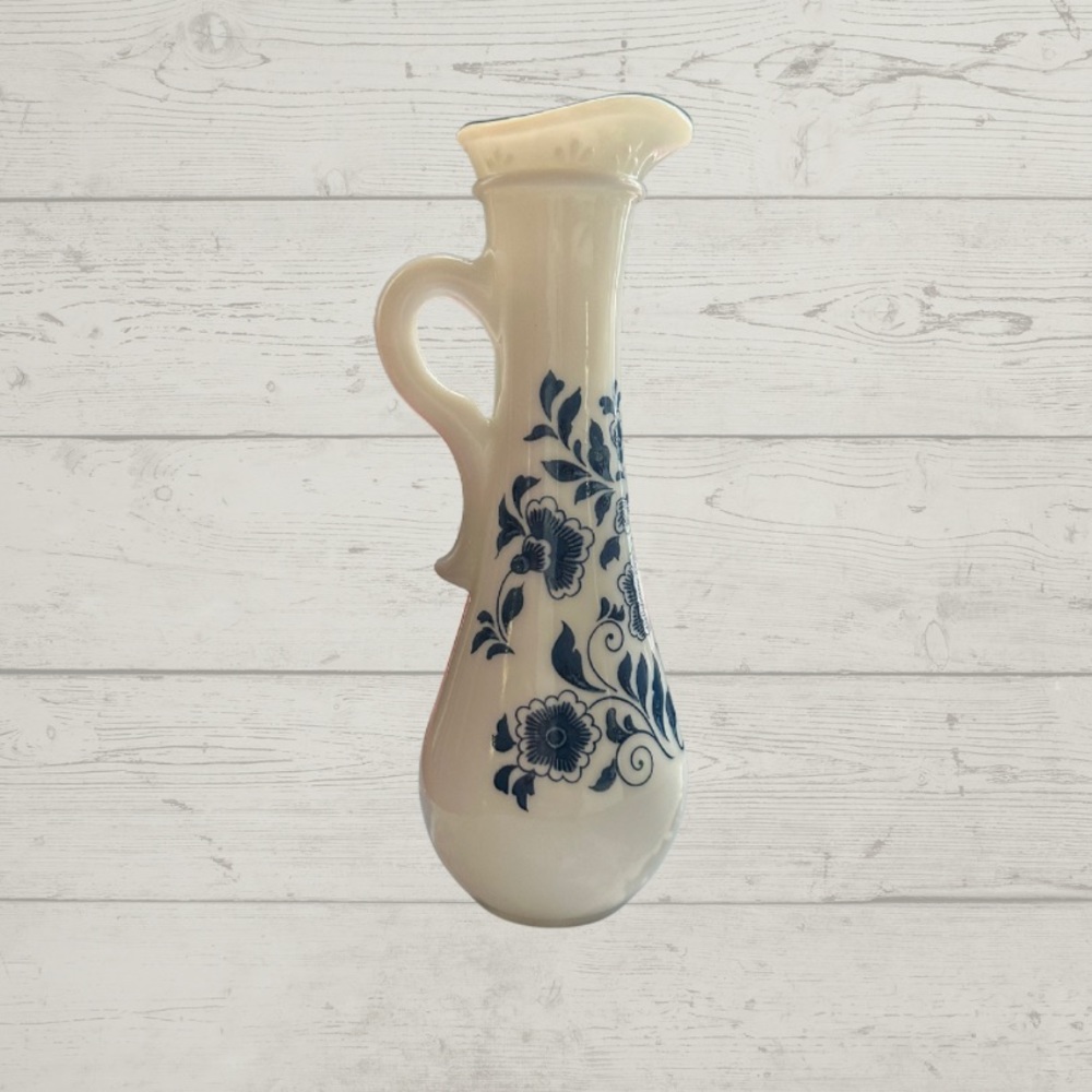 Vintage Avon Milk Glass Oil Pitcher 7”